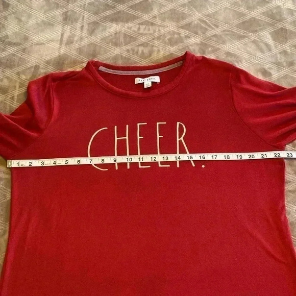 Rae Dunn Long Sleeve Red Shirt with Cheer on the Front. Size Large. - Picture 6 of 9